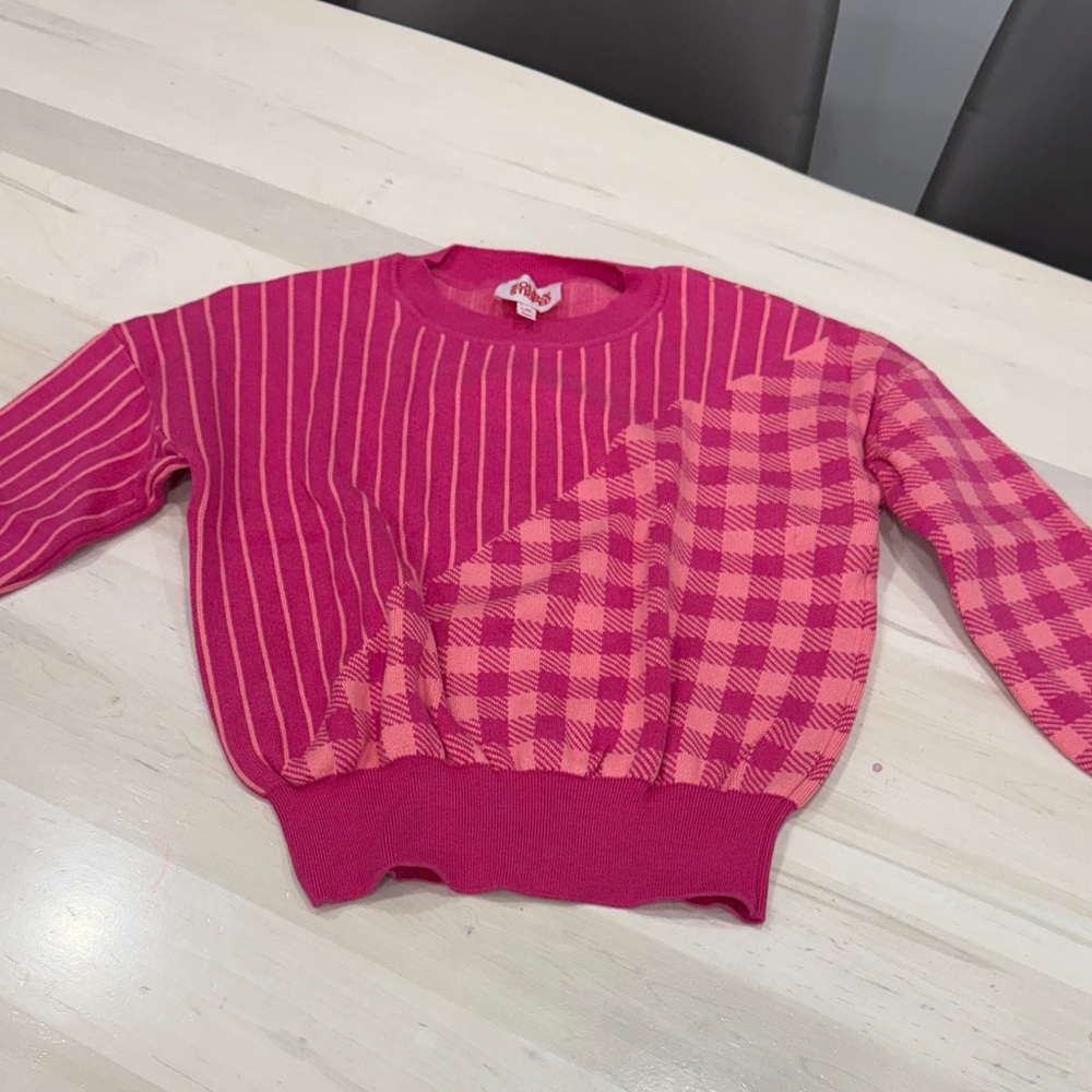 SOLID & STRIPED Vibrant Pink Striped Sweater